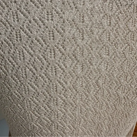 L'Academie Laurel Wrap Beige Sparkle Knit Wrap Top SZ XS Feminine Coquette READ - Picture 5 of 10